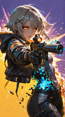 Beautiful woman character, futuristic look. abstract-looking style 