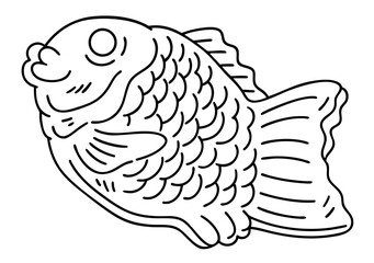 Japanese taiyaki fish shaped cake with crispy waffle texture and sweet red bean filling, traditional street dessert served hot at festivals and markets in Japan