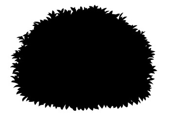 Rounded garden hedge shape, trimmed bush silhouette, topiary greenery form for decorative landscaping, shrub