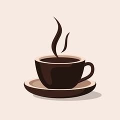 Steaming coffee cup on saucer