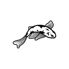 Koi fish logo design vector template. Koi fish line art. Koi fish japanese logo vector element