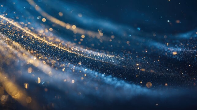 Fantasy luxurious golden blue light spots background - Powered by Adobe