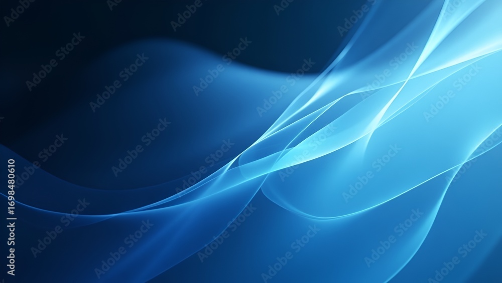 Poster abstract futuristic design featuring a white-to-blue glass gradient with crystalline transparency, s