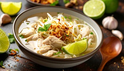 Soto Kudus Central Java Chicken Soup. Traditional Indonesian Food