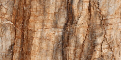 Fototapeta premium Textured cliff face with deep fissures and earthy tones