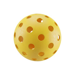 Fototapeta premium Yellow Pickleball Ball with Holes on Black Background sport game isolated on a transparent background