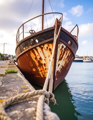 Rusty ship at dock