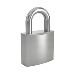 Silver padlock with closed shackle on black background security protection isolated on a transparent background
