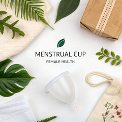 menstrual cup,  Female heath topic ,  Eco and zero waste concept. 