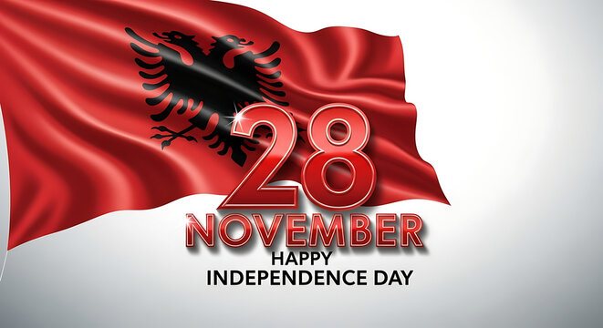 Celebrate happy independence day november twenty eighth with albanian flag