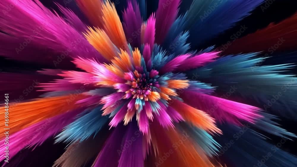 Aufkleber abstract color burst: an explosion of vibrant colors radiates outward from a central point, creating