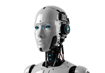 blue screen robot hand