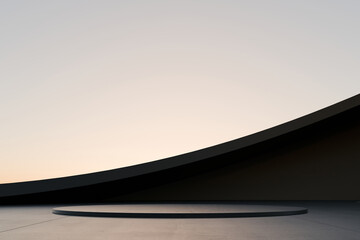 Minimal abstract architecture podium for product or automotive showcase