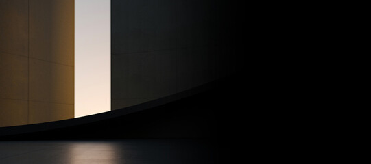 Minimal abstract architecture podium for product or automotive showcase