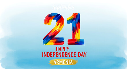 Celebrate armenia independence day with colorful illustration background art