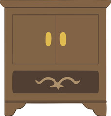 Traditional Korean Vintage Furniture Illustration