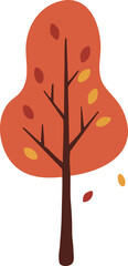 Round Yellow Autumn Tree Illustration
