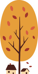 Yellow Maple Tree Illustration