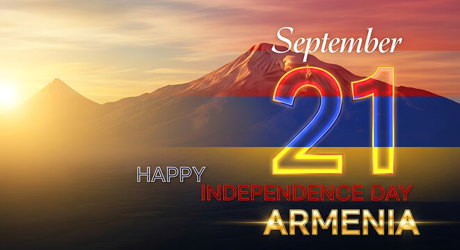 Celebrate armenia independence day on september twenty first with flag colors