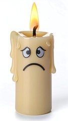 Sad candle with dripping wax