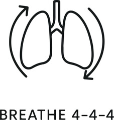 Mindfulness breathing animation icon simple lung shapes illustration