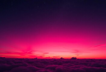Fototapeta premium Pink sunset hues paint the night sky, celestial clouds drift amidst twinkling stars, astral, sky