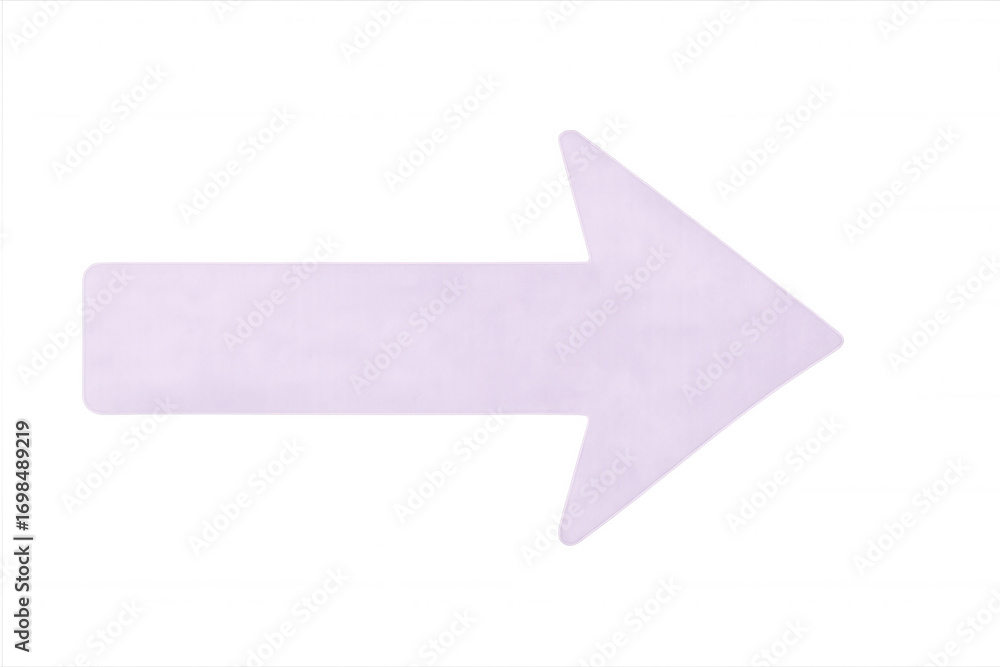 Poster purple arrow pointing to the right side on a transparent background, ideal for indicating direction 