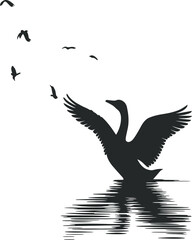Geese Silhouette, Silly Goose Vector