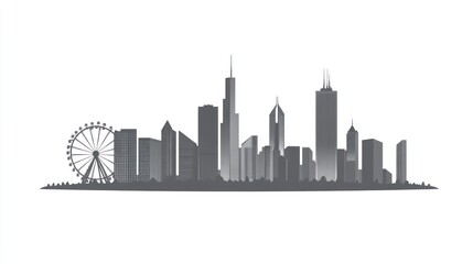 Naklejka premium Cityscape silhouette skyline view