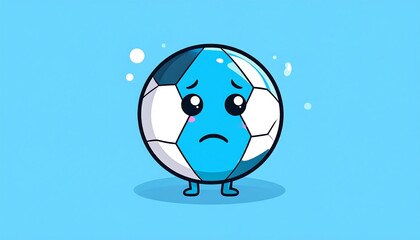 Sad soccer ball illustration