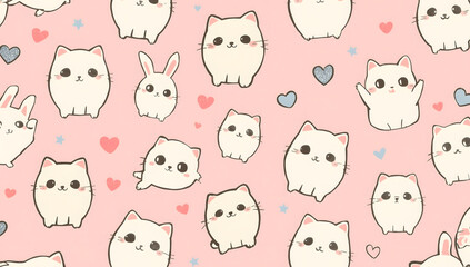 seamless pattern with cats