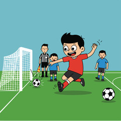 Fototapeta premium Youth soccer game