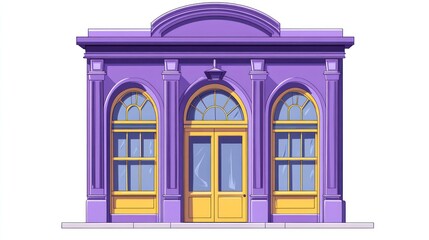Purple building facade illustration