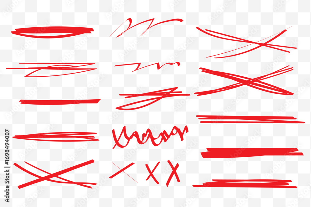 Canvas Prints scribble doodle underlines set. underline and cross markers collection. doodle lines isolated on whi