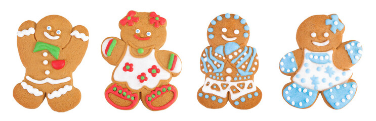 christmas gingerbread cookie isolated on white background