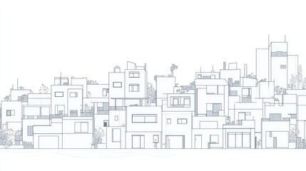 Urban skyline drawing