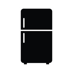 Refrigerator Silhouette Icon – Minimalist Kitchen Appliance Vector for Food Storage and Home Design Concepts