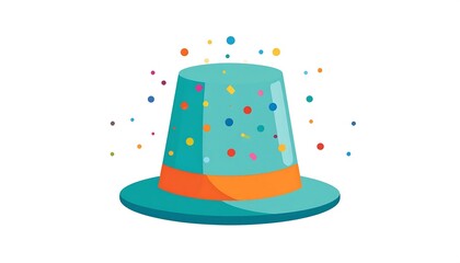 Colorful party hat with confetti