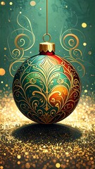 Ornate Christmas ornament, hanging, detailed design