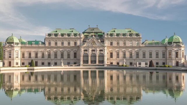 Vienna Austria time lapse at Belvedere Palace