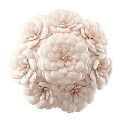 Elegant Cream-Colored Flower Arrangement 3D Render of a Bouquet