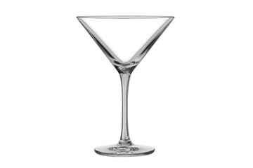 Empty martini glass on transparent background, ready for cocktail creation