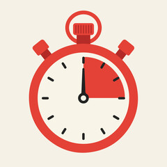 Flat design red timer