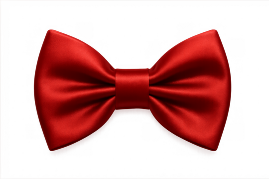 Elegant red bow tie isolated on transparent background