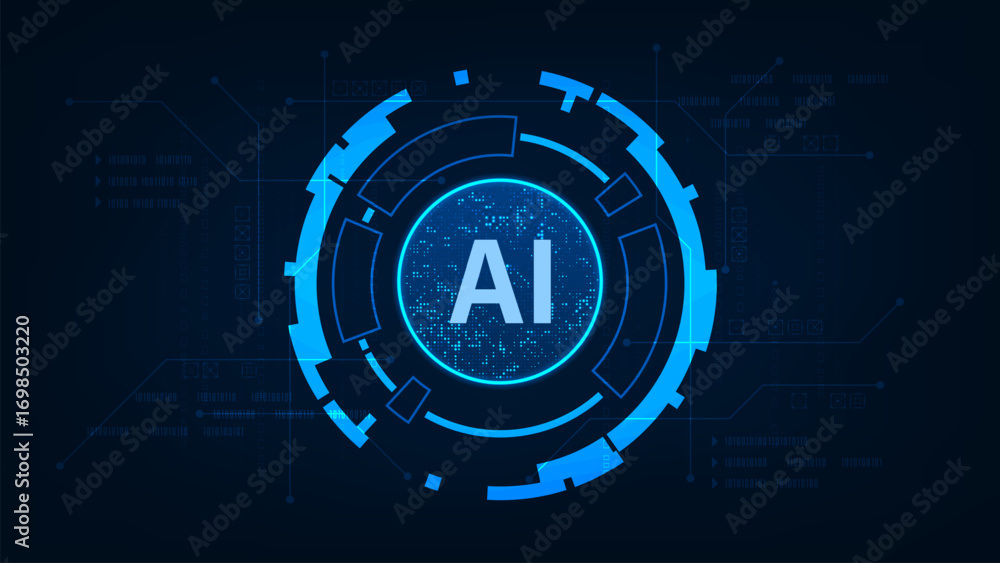 Aufkleber hud with shield technology background artificial internet digital tech circle with line circuit futu
