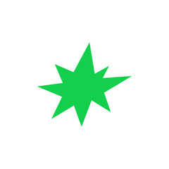Obraz premium Green star shape icon