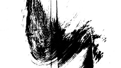 Paint brush texture. Abstract wall. Black color painted art brush stroke