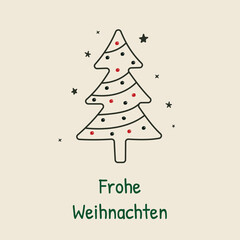 Minimalist Frohe Weihnachten (Merry Christmas in German) Card