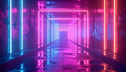 Neon tunnel, futuristic, vibrant (2)
