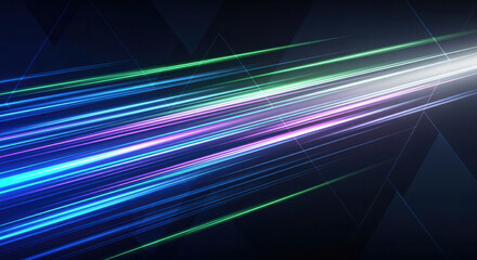 Abstract High-Speed Motion Background with Dynamic Light Trails and Blur, Perfect for Futuristic Technology Designs and Posters.